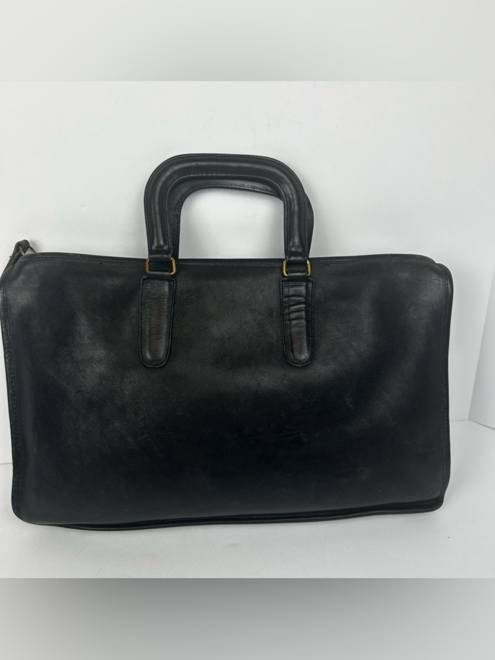 Vintage Coach Classic Black Leather Briefcase - Women’s Professional Work Bag